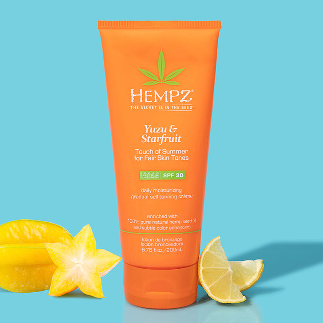 Hempz Yuzu & Starfruit Tanning Creme with Yuzu and Starfruit ingredients